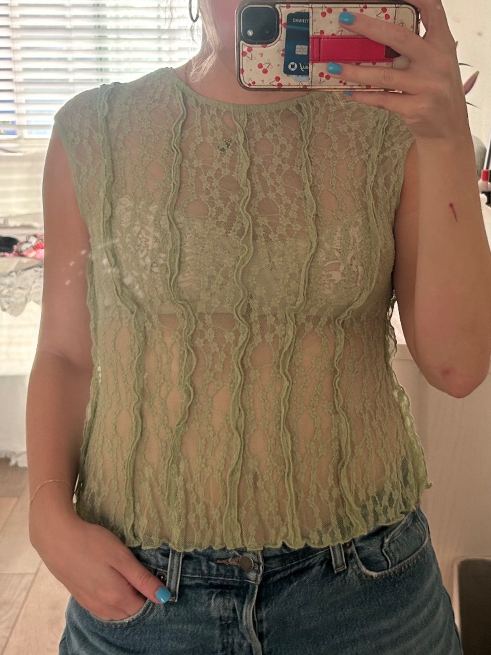 Green Lace Top